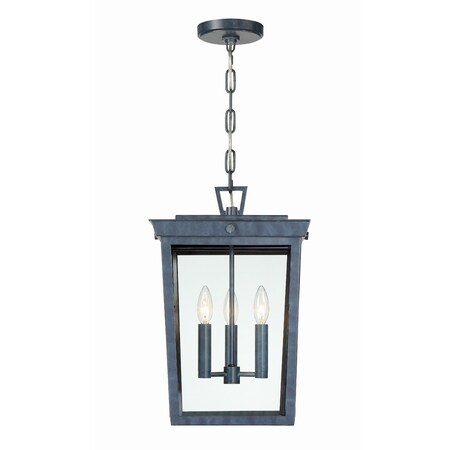 Crystorama Belmont 3 Light Graphite Outdoor Pendant BEL-A8065-GE